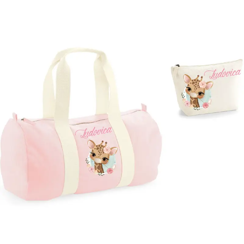 Borsone pochette  in cotone personalizzabile Dolce Giraffa