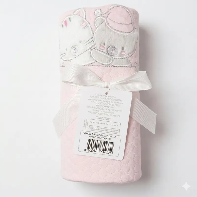 Bruco Bruco - Coperta Jersey Letto Ricamata Arrotolata