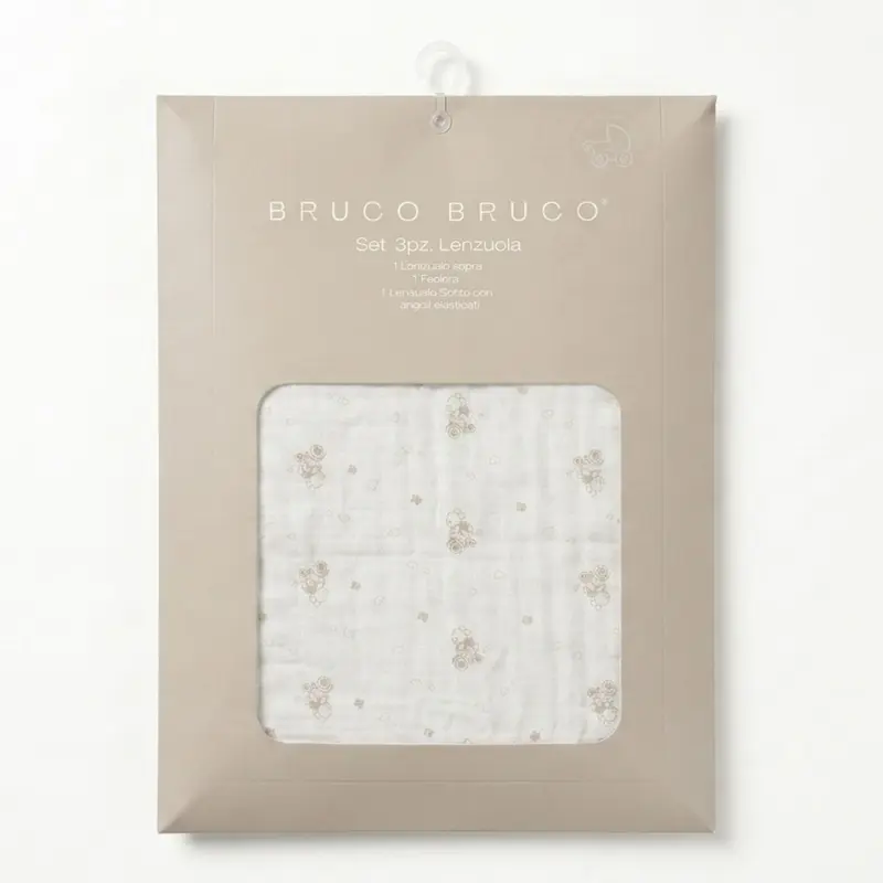 Bruco Bruco - Set Mussola Lenzuola Culla 3 Pezzi