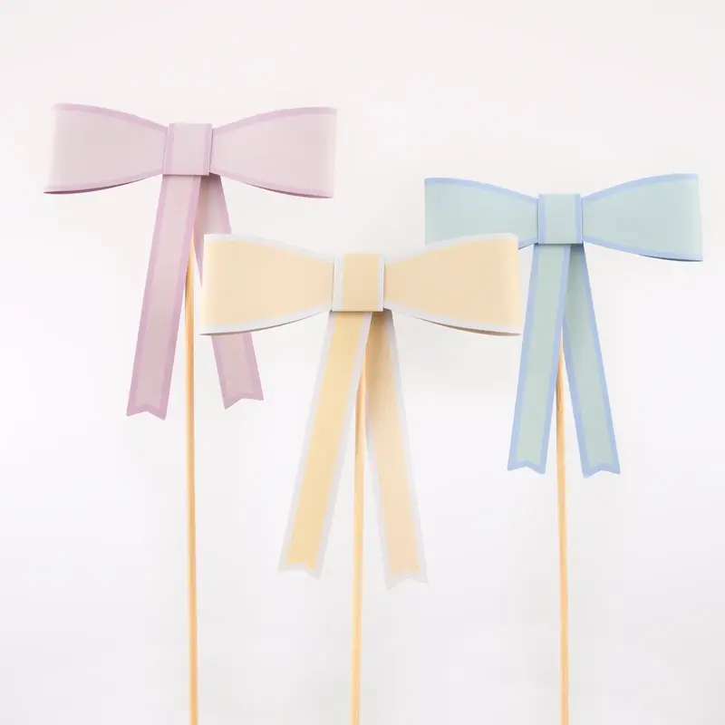 Cake Topper Meri Meri Fiocchi Pastello – Decorazione Torta (Set da 3)