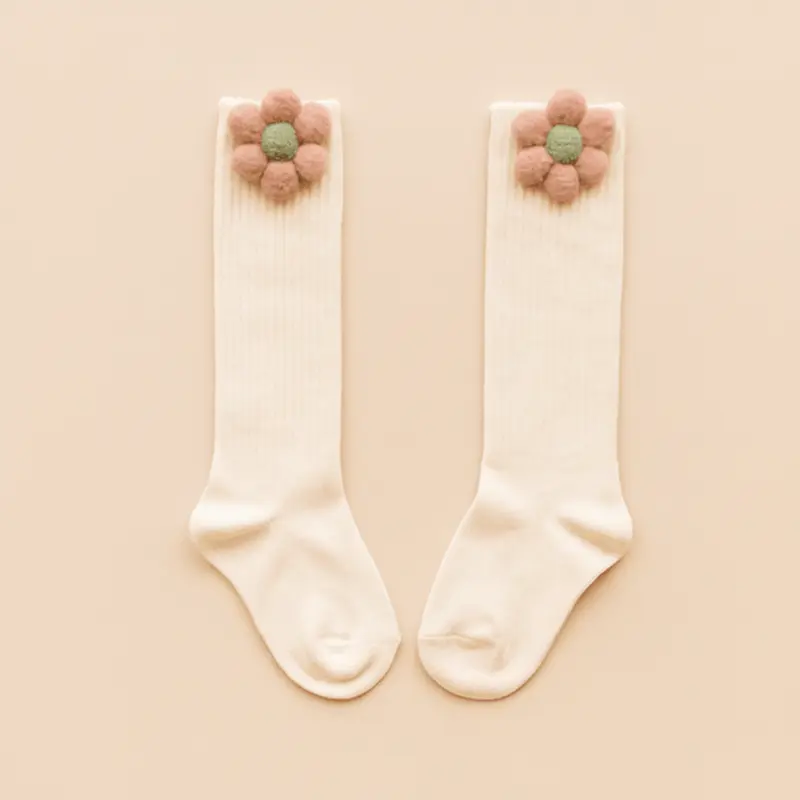 CALZA A COSTE PANNA FIORE CON PELO ROSA/VERDE