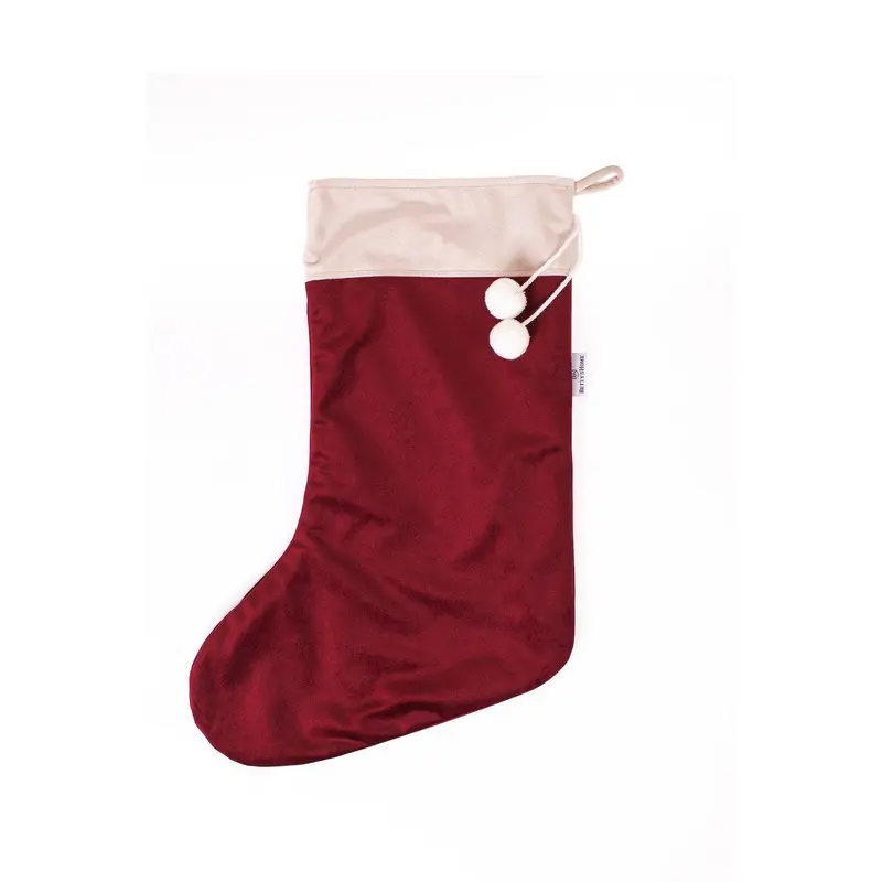 Calza natale in velluto rosso