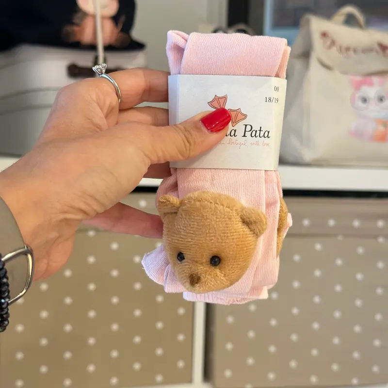 Calzamaglia Rosa per bambini con Orsetto Meia Pata