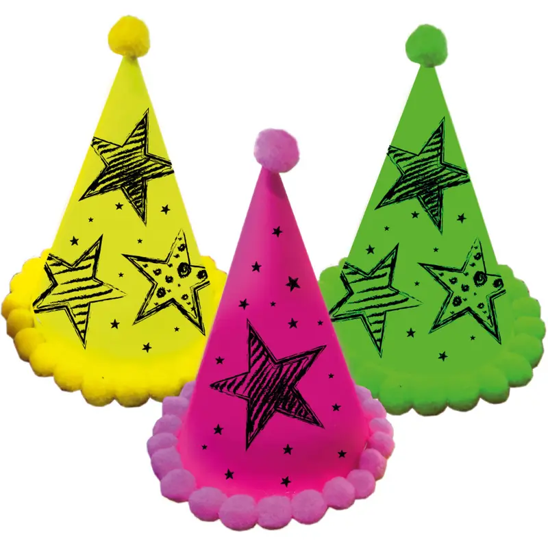 Cappellini per la festa fluo