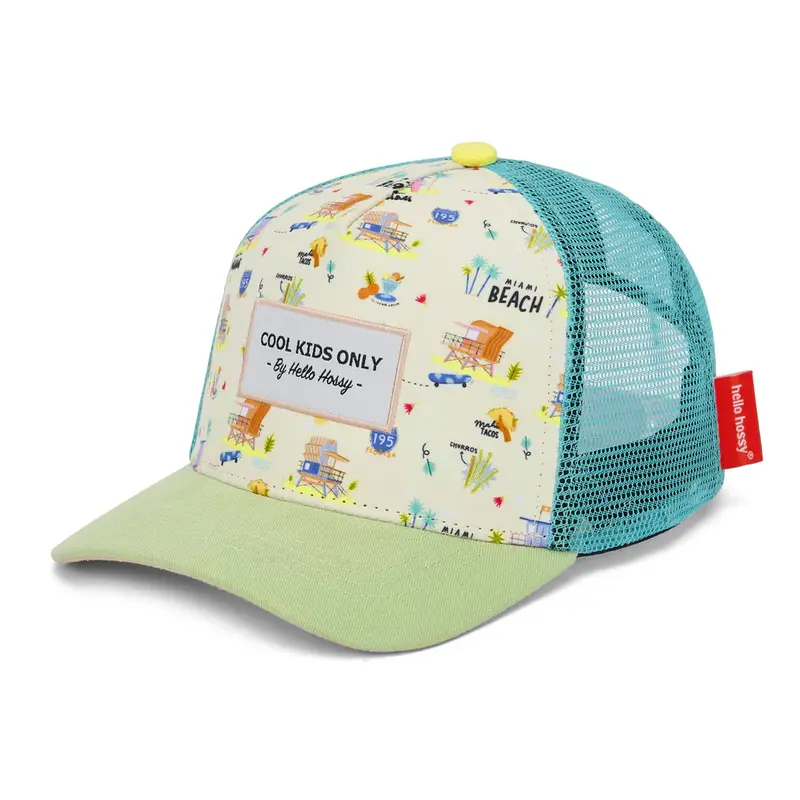 Cappellino Bambino Hello Hossy Miami Beach – Trucker Regolabile Eco-Friendly