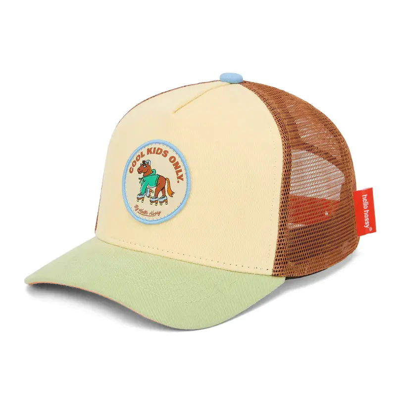 Cappellino Bambino Hello Hossy Rolling Pony – Trucker con Patch Ricamata Regolabile