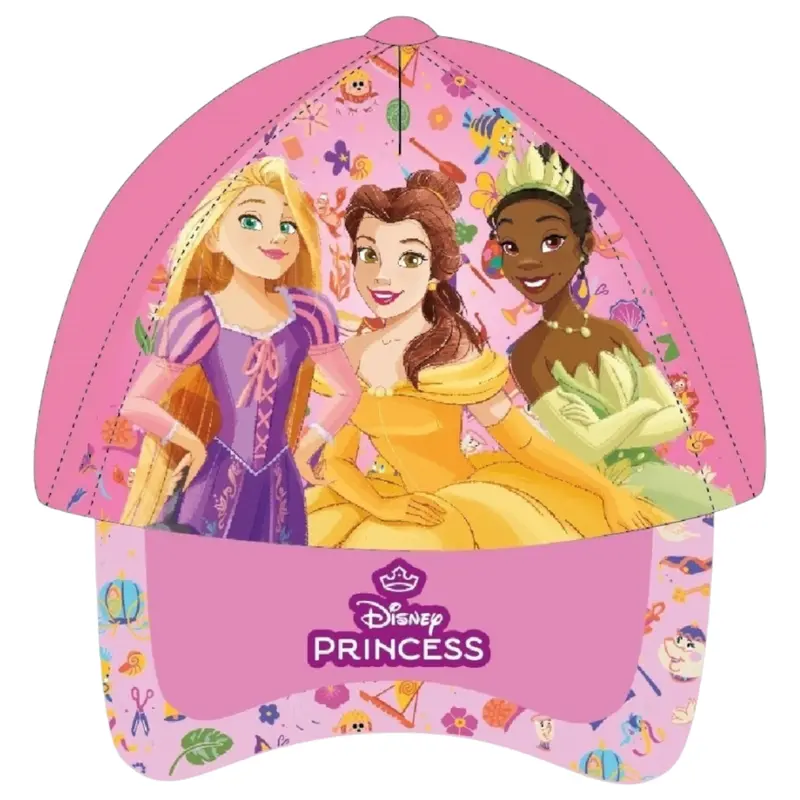 Cappellino Disney Princess da baseball Regolabile Velcro Misura 53 cm