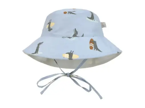 Cappello Reversibile 50+UV Crocodile Sky Blue