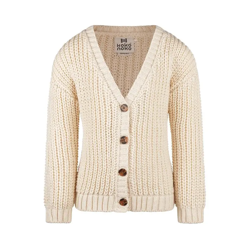 Cardigan bambina lavorato a maglia Koko Noko bianco