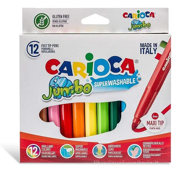 Carioca Pennarelli Jumbo Lavabili 12 Pezzi 40569