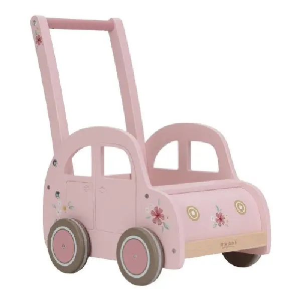 Carrello primi passi Rosa - In legno FSC