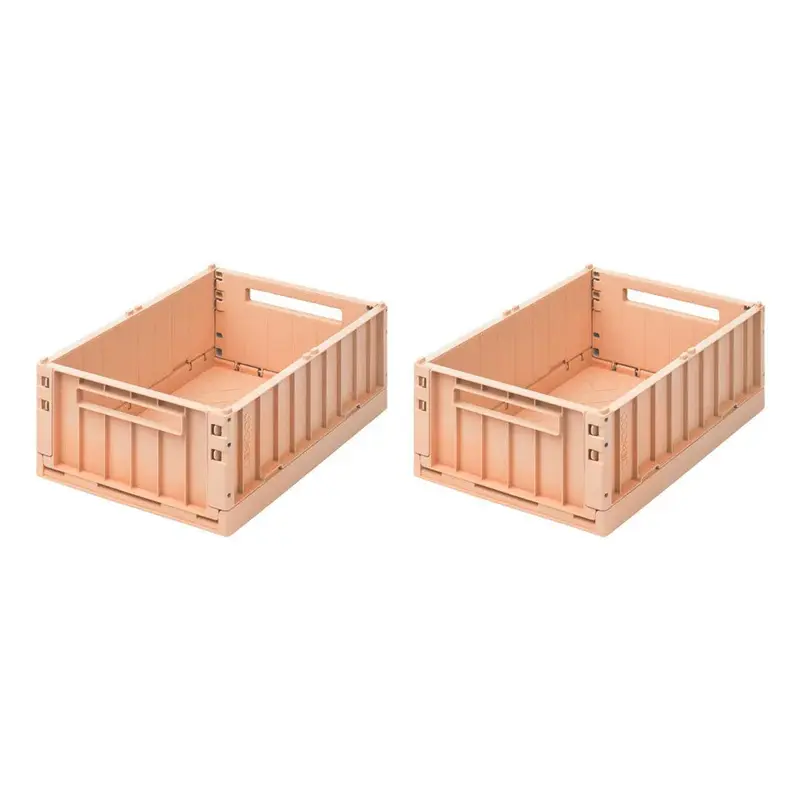 Cassetta portaoggetti ripiegabile e impilabile Weston M - 2 pezzi - H13 x L25 x L36 cm