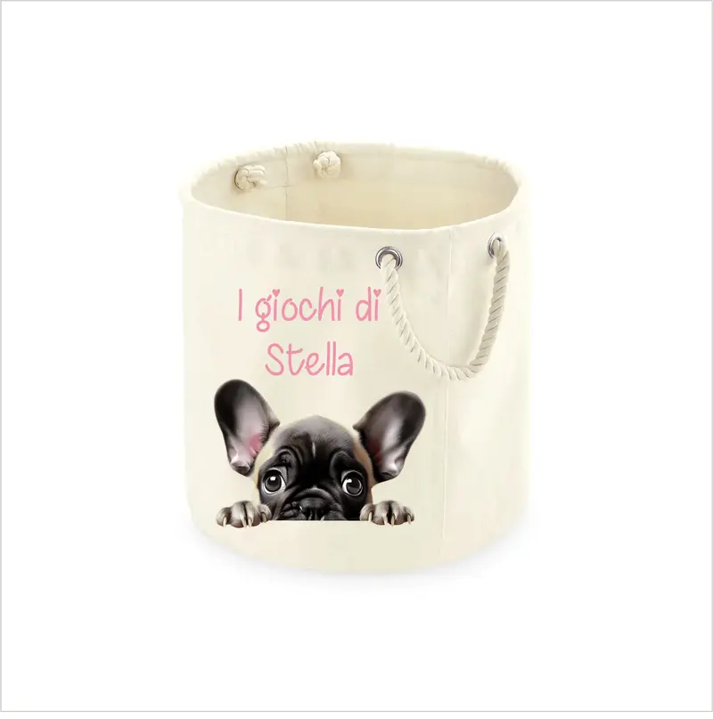 Cesta Porta giochi per Cani French Bulldog