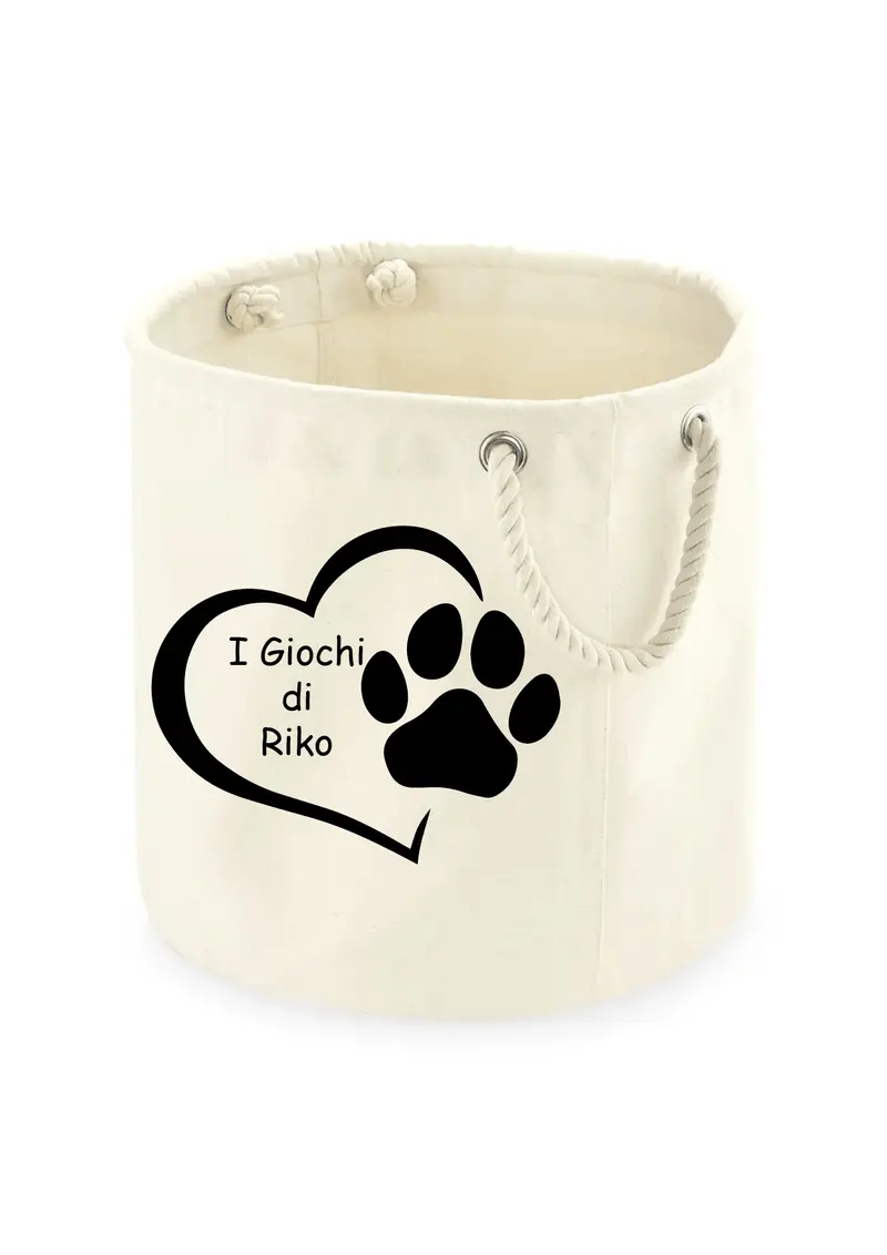 Cesta Porta giochi personalizzata con il nome del tuo Cane