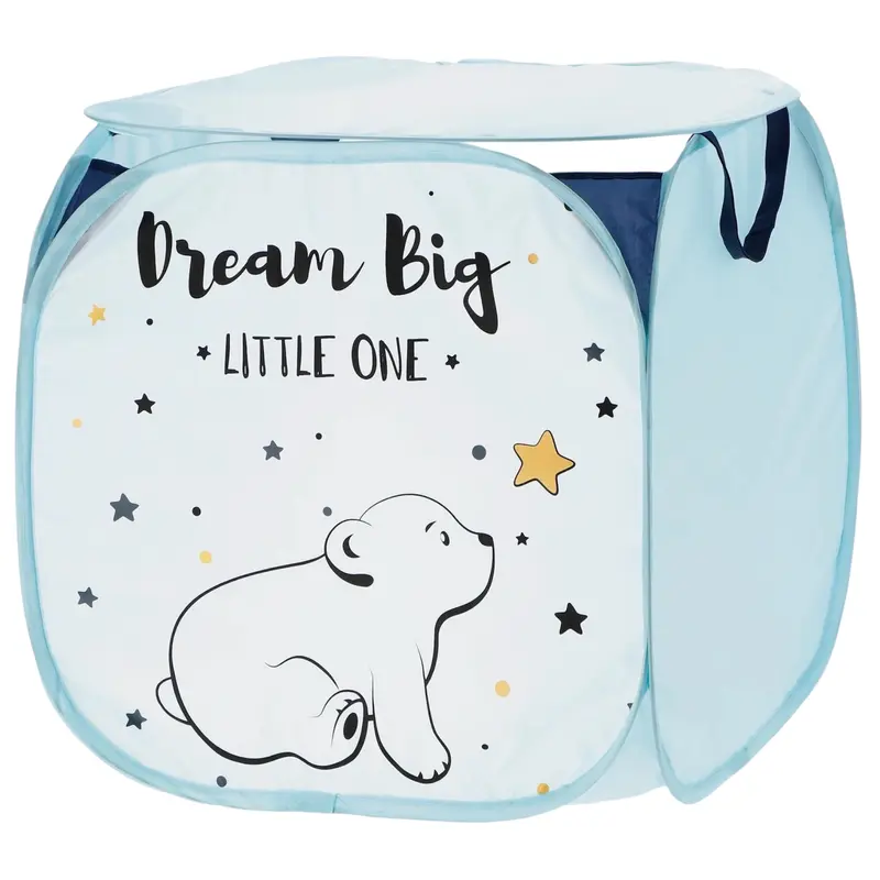 Cesto Portagiochi Bear in Nylon Pieghevole Contenitore Cameretta 45x45x45cm