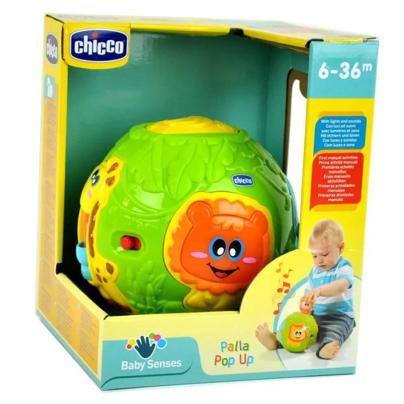 Chicco Gioco Palla Pop Up Palla Musicale Effetto Sorpresa a Tema Giungla 6-36
