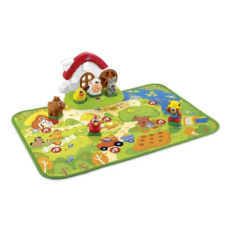 Chicco Playset Farm Animals 2 in 1 Tappetino da gioco interattivo