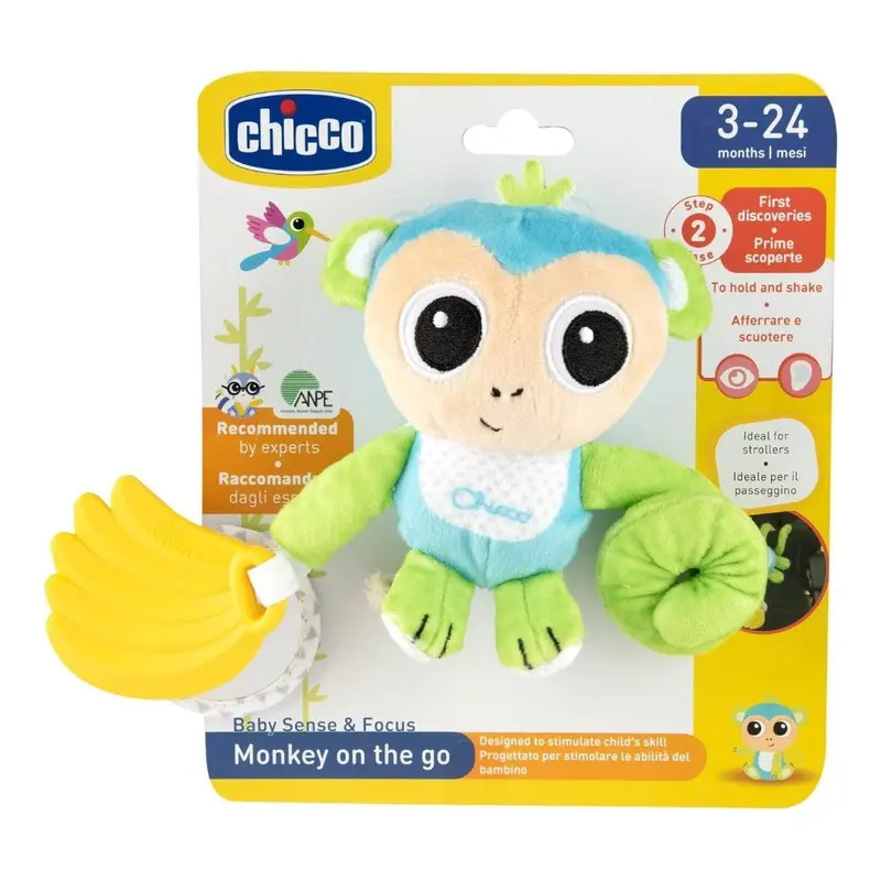 Chicco sonaglino Sonaglio Scimmia Morbido Massaggiagengive 11568