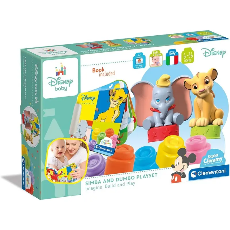 Clementoni 17817 Soft Clemmy Disney Simba & Dumbo Playset Costruzioni Prima