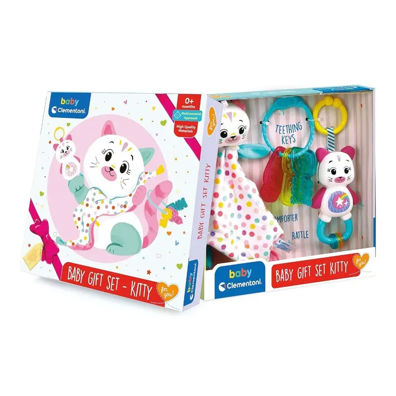 Clementoni Baby Gift Set Kitty-Sonaglino Chiavi e Copertina Dou 17805