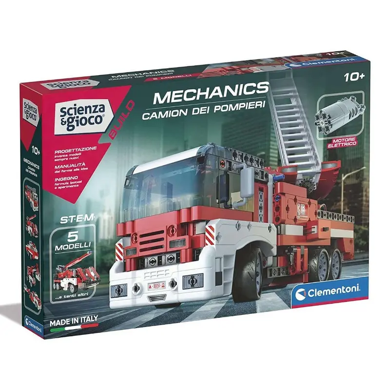 Clementoni Camion dei Pompieri Set di Costruzioni e Laboratorio di Meccanica