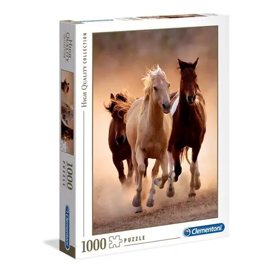 Clementoni Clementoni-Running Horses 10 Mordillo Puzzle 1000 Pezzi Multicolore