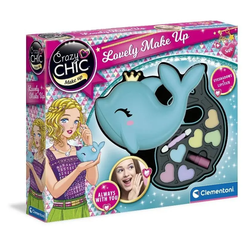 Clementoni Crazy Chic Lovely Make Up Delfino Cofanetto Trucchi Trousse Portatile