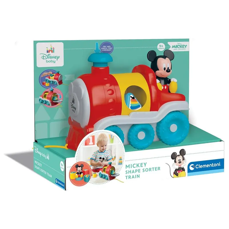 Clementoni Disney Shape Sorter Train Trenino Personaggio Mickey e Formine 17900