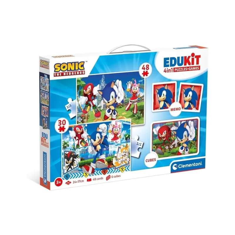 Clementoni Edukit 4 In 1 Sonic Set Giochi Da Tavolo 18318