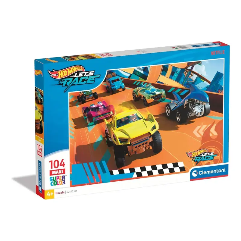 Clementoni Hot Wheels Supercolor Wheels-104 Puzzle Maxi Pezzi 25762