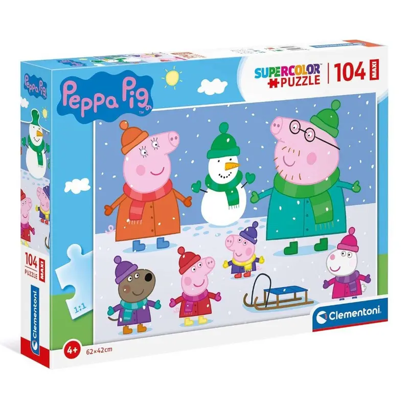 Clementoni Peppa Pig Supercolor Pig-104 maxi pezzi-Made in Italy