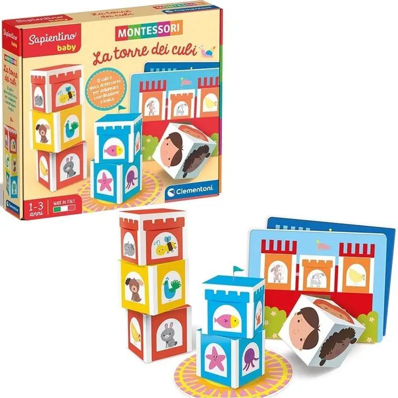 Clementoni Sapientino Baby Montessori La torre dei cubi Gioco Educativo 1 Anno