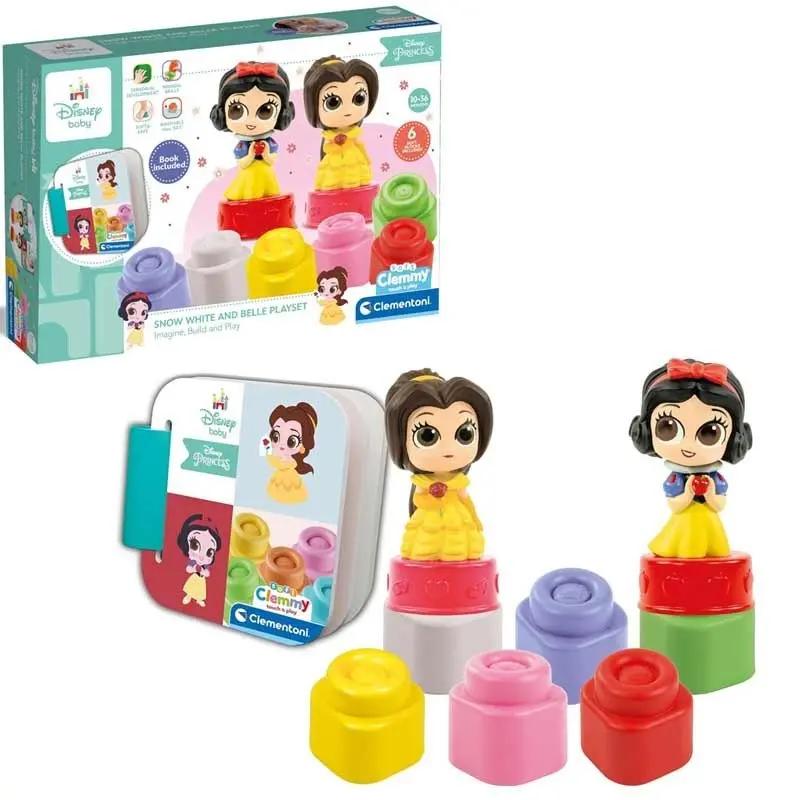 Clementoni Soft Clemmy Disney Snow White & Belle Playset Costruzioni Mattoncini