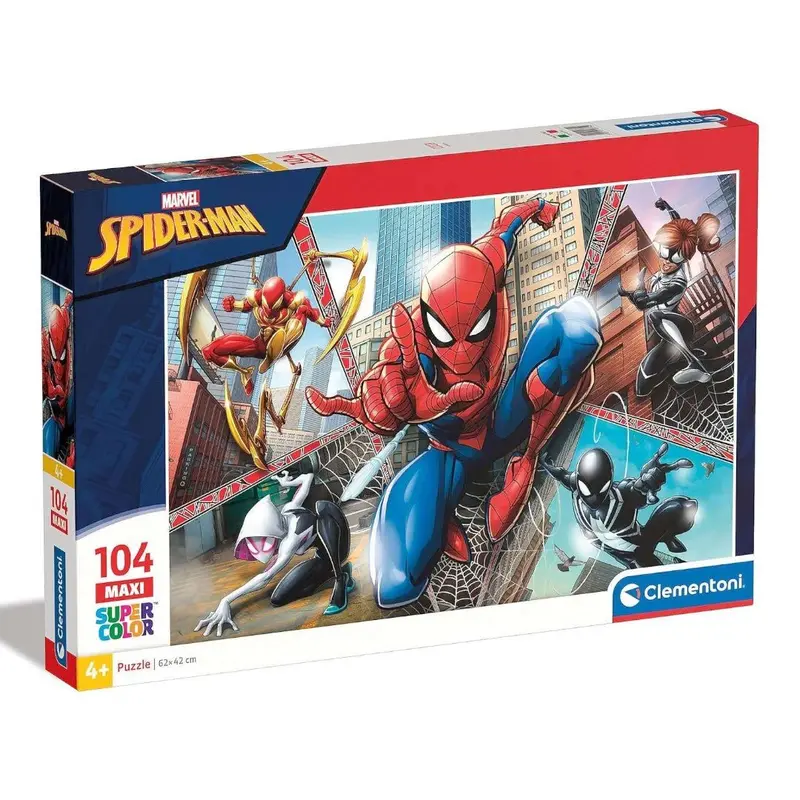 Clementoni Spider-Man Supercolor Puzzle Man-104 pezzi Maxi Multicolore 23734