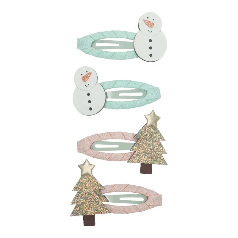 Clip a coccodrillo Natalizie Albero e Pupazzo di Neve
