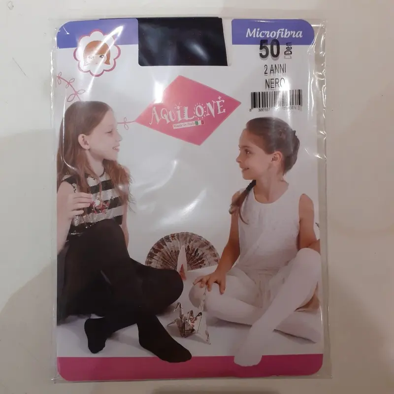 Collant Calze Bambina 50 Denari 4 Pezzi In Microfibra Aquilone Made Italy