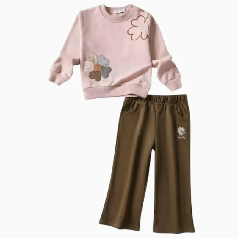 Completo Bambina 2 Pezzi 12-36 Mesi Stelle & Pupi Rosa e Marrone