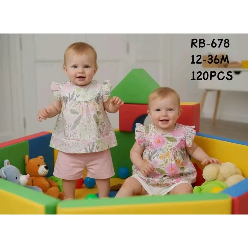 Completo Bambina T-Shrirt e Pantaloncini 12-36 Mesi Repanda RB-678