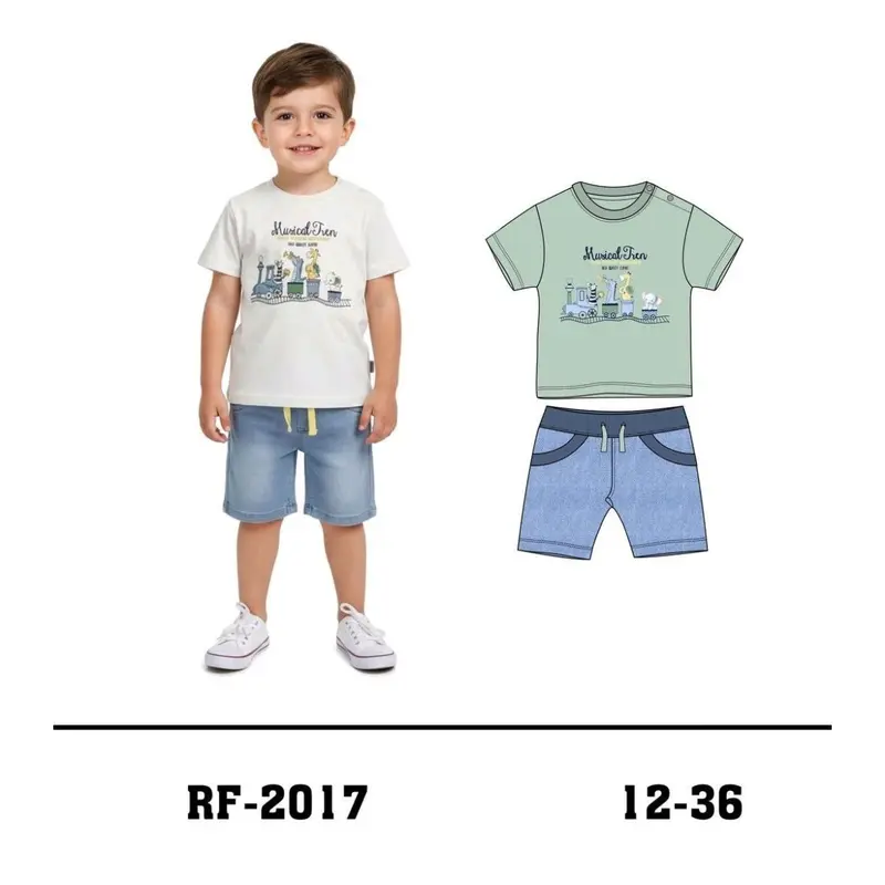 Completo Bambino T-Shirt e Pantaloncini 12-36 Mesi Repanda RF-2017