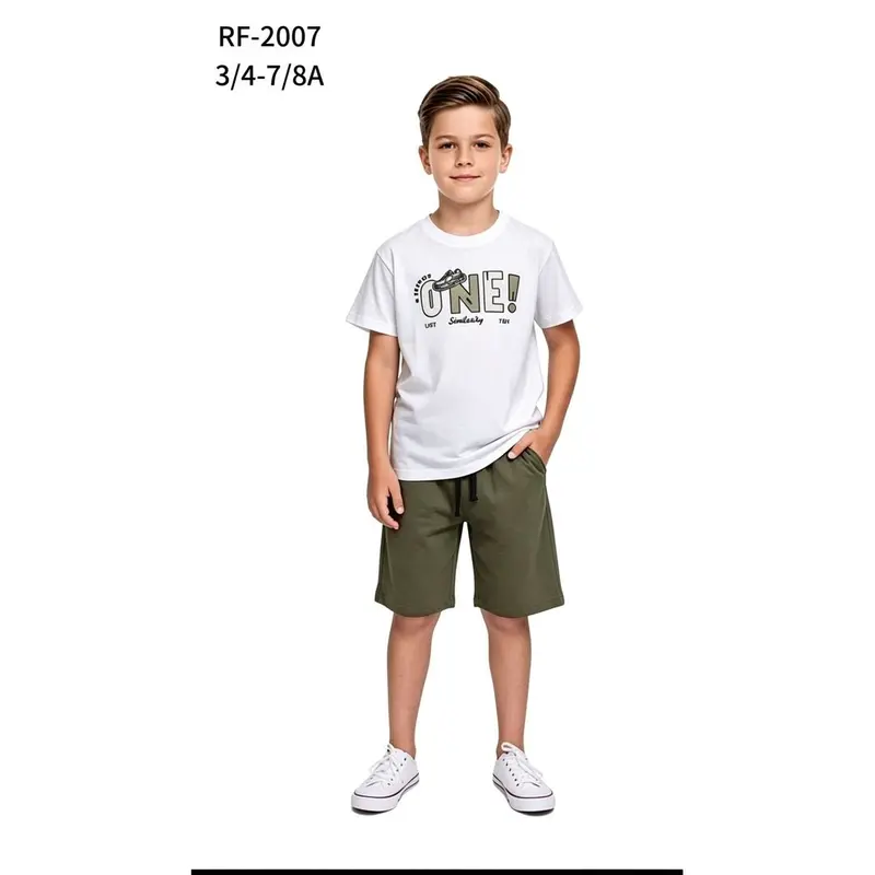 Completo Bambino T-Shrirt e Pantaloncini 3-8 Anni Repanda RF-2007