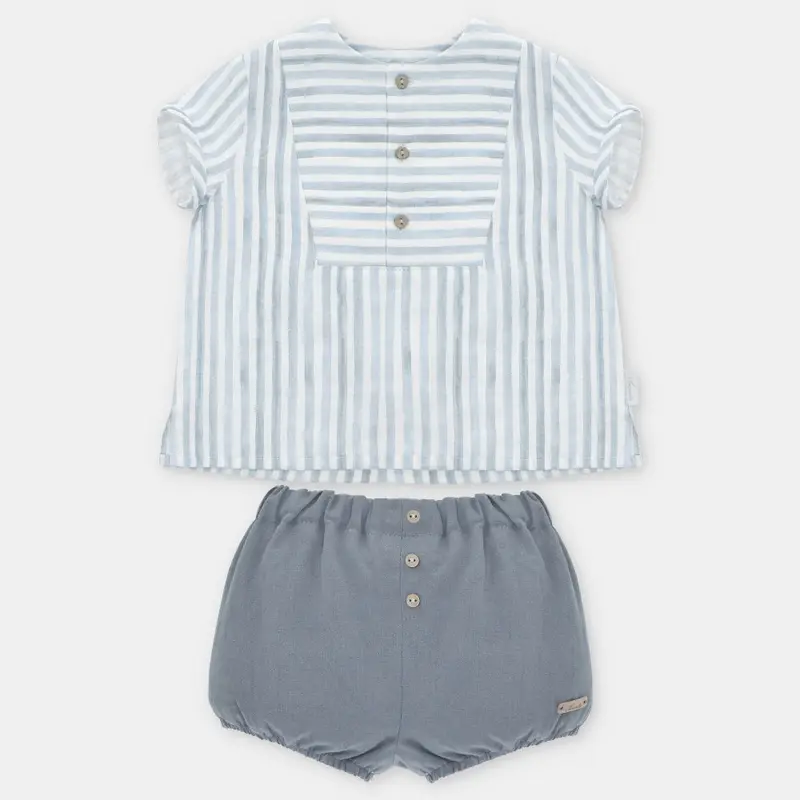 COMPLETO CAMICIA & PANTALONI IN TESSUTO BAMBINO SU