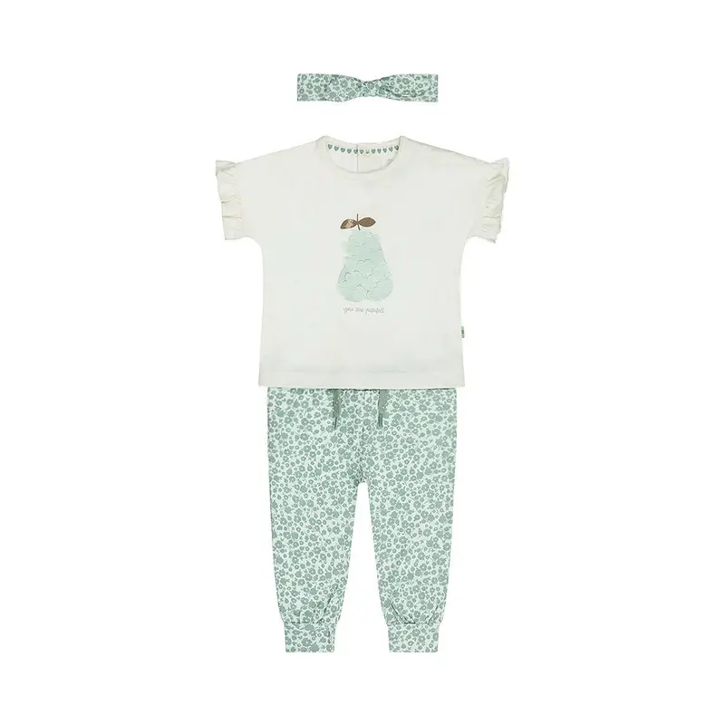 Completo Neonata 3 Pezzi Pantaloni T-Shirt e Fascia Per Capelli Dirkje N58383