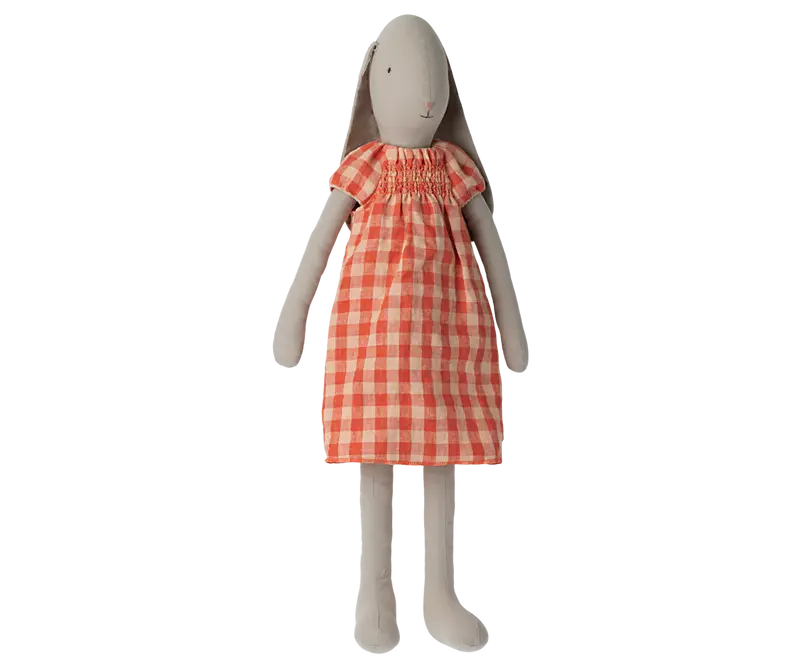 Coniglietta  Maileg Taglia 5 con Vestito a Quadretti – Bunny Size 5 Dress