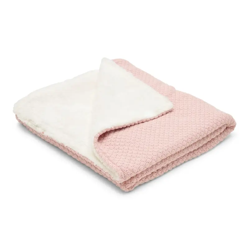 Coperta per culla lavorata a maglia - Rosa - Essentials 110x140