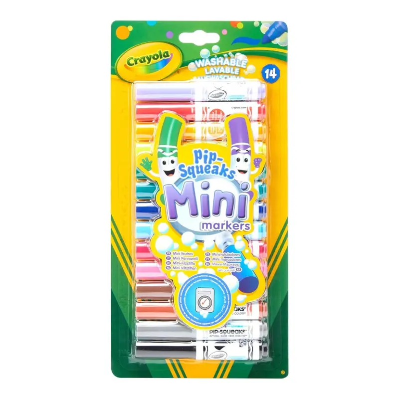 CRAYOLA 14 Mini Pennarelli Lavabili Formato pocket Punta Grossa 8343