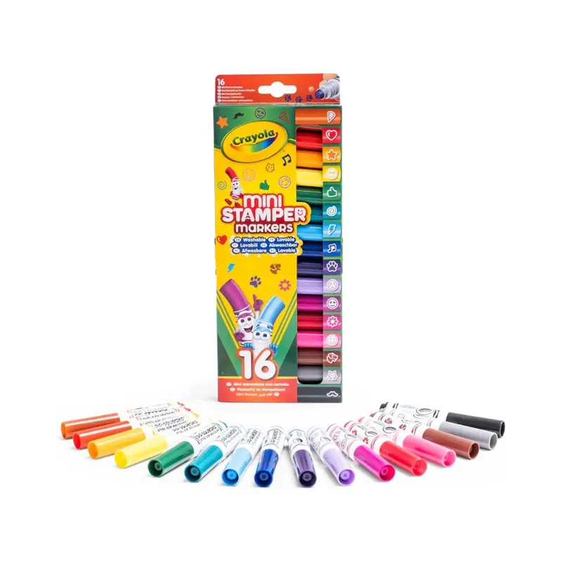 CRAYOLA 16 Pennarelli Lavabili Punta a Stampino 58-8741