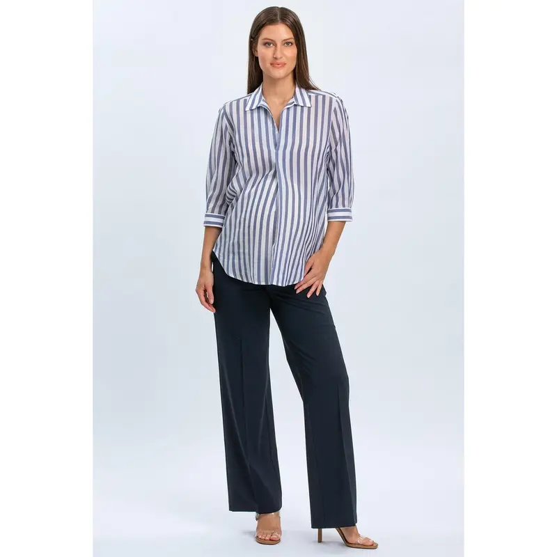 CRISTIAN - Pantaloni Premaman Blu Scuro a Gamba Larga