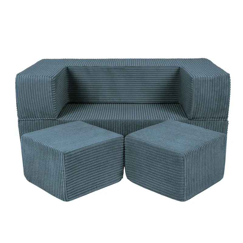 Cube Sofa Soft Velvet - Turquoise
