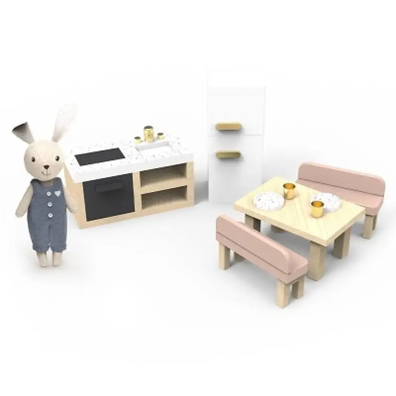Cucina cottage con coniglietto