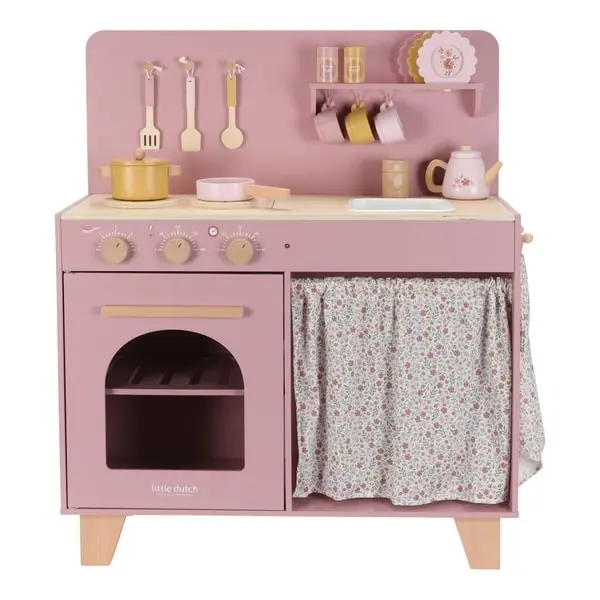 Cucina rosa in legno FSC